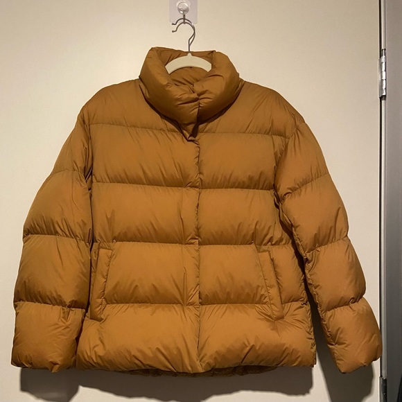 Uniqlo Jackets & Blazers - Uniqlo ultra light down cocoon parka - marigold yellow
